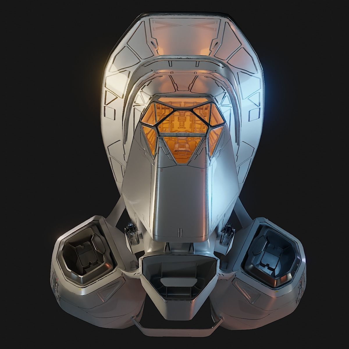 Small Cruiser Spacecraft 3D model_11