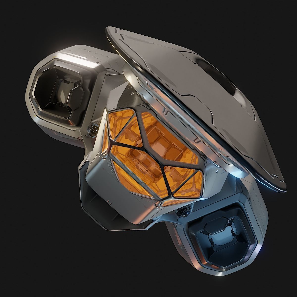 Small Cruiser Spacecraft 3D model_1