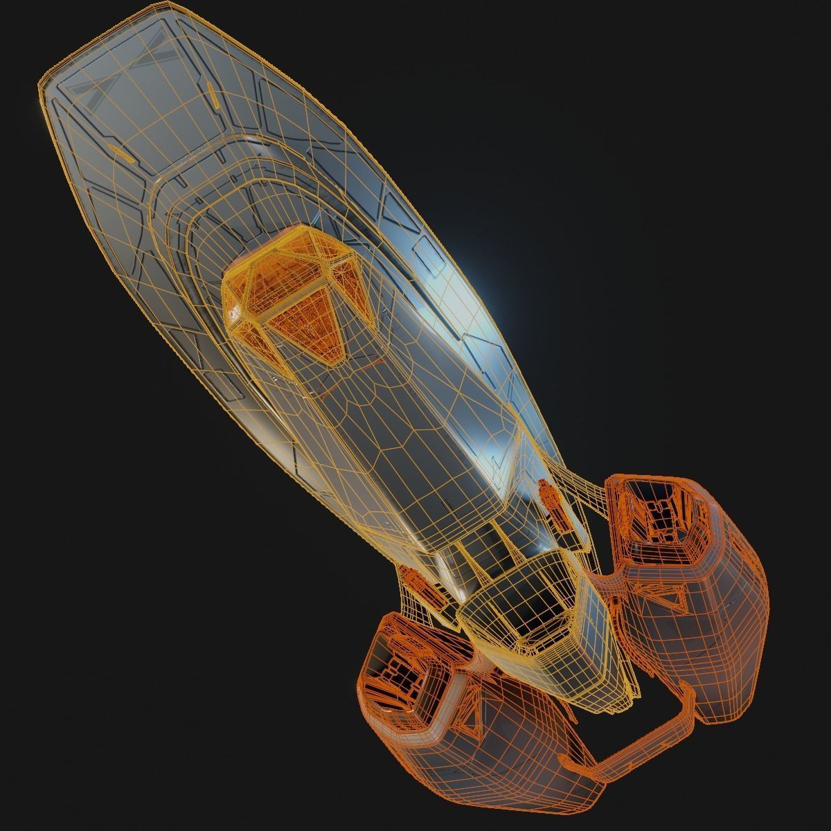Small Cruiser Spacecraft 3D model_12