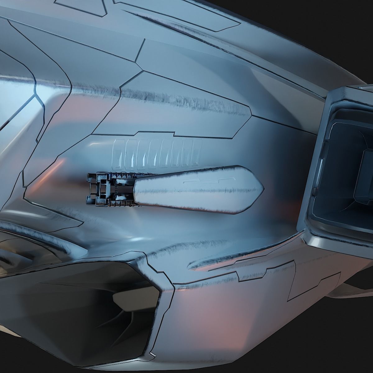 Small Cruiser Spacecraft 3D model_8