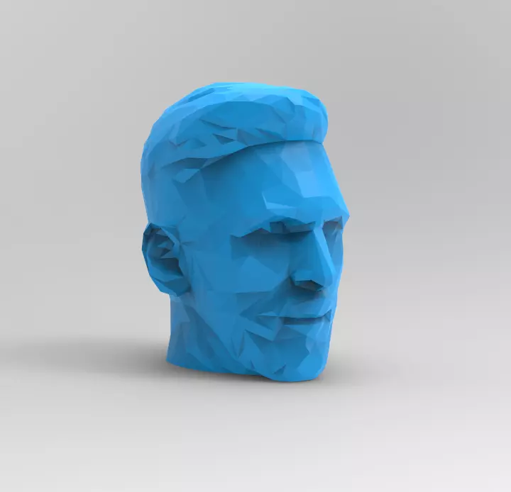 lionel messi low poly  3D print model_0