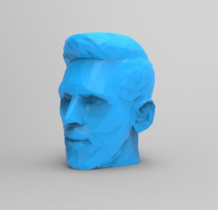 lionel messi low poly  3D print model_1