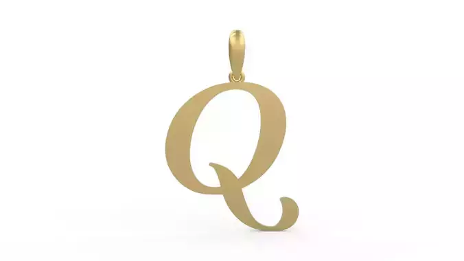 Initial Letters Pendant Labelle Q 3D print model