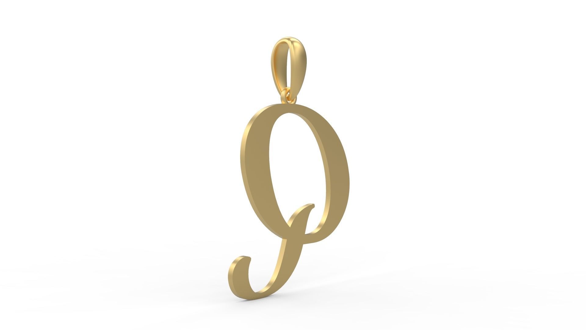 Initial Letters Pendant Labelle Q 3D print model_3