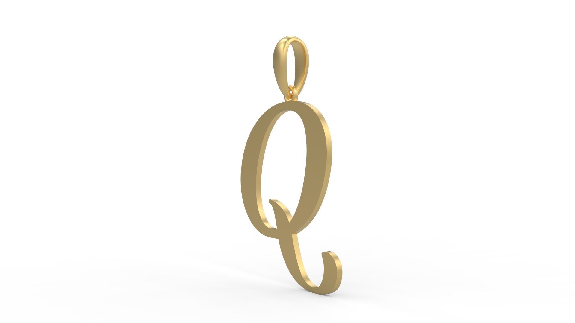 Initial Letters Pendant Labelle Q 3D print model_1
