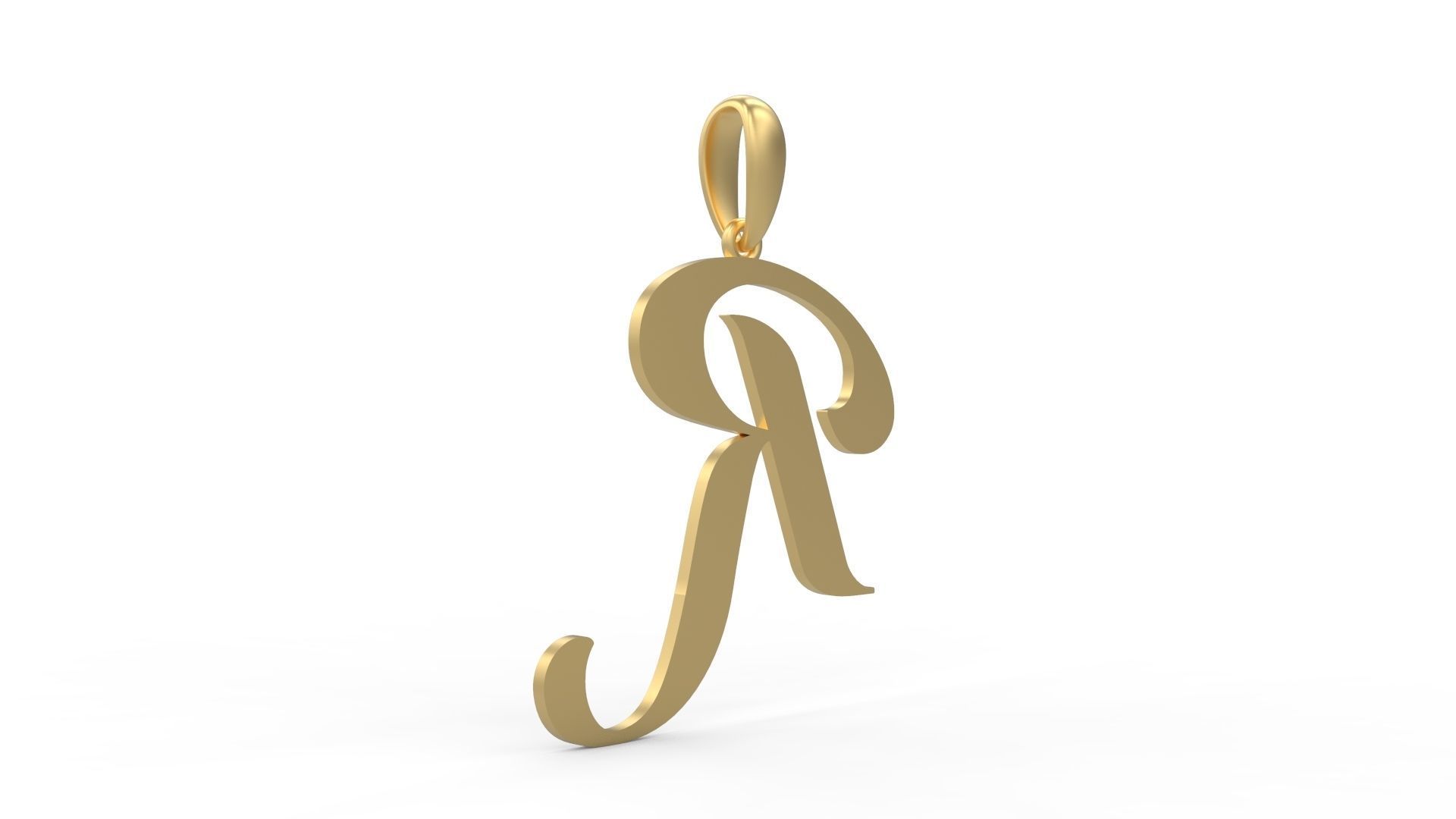 Initial Letters Pendant Labelle R 3D print model_3