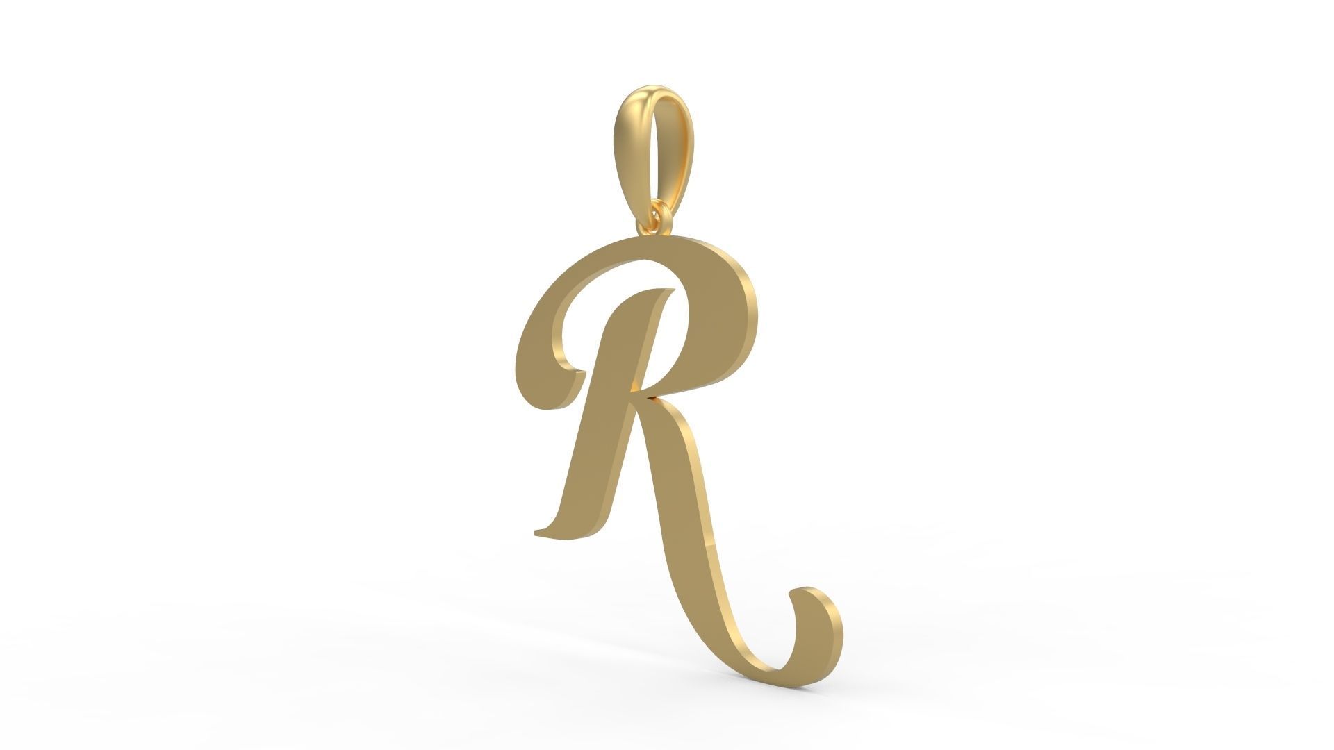 Initial Letters Pendant Labelle R 3D print model_1