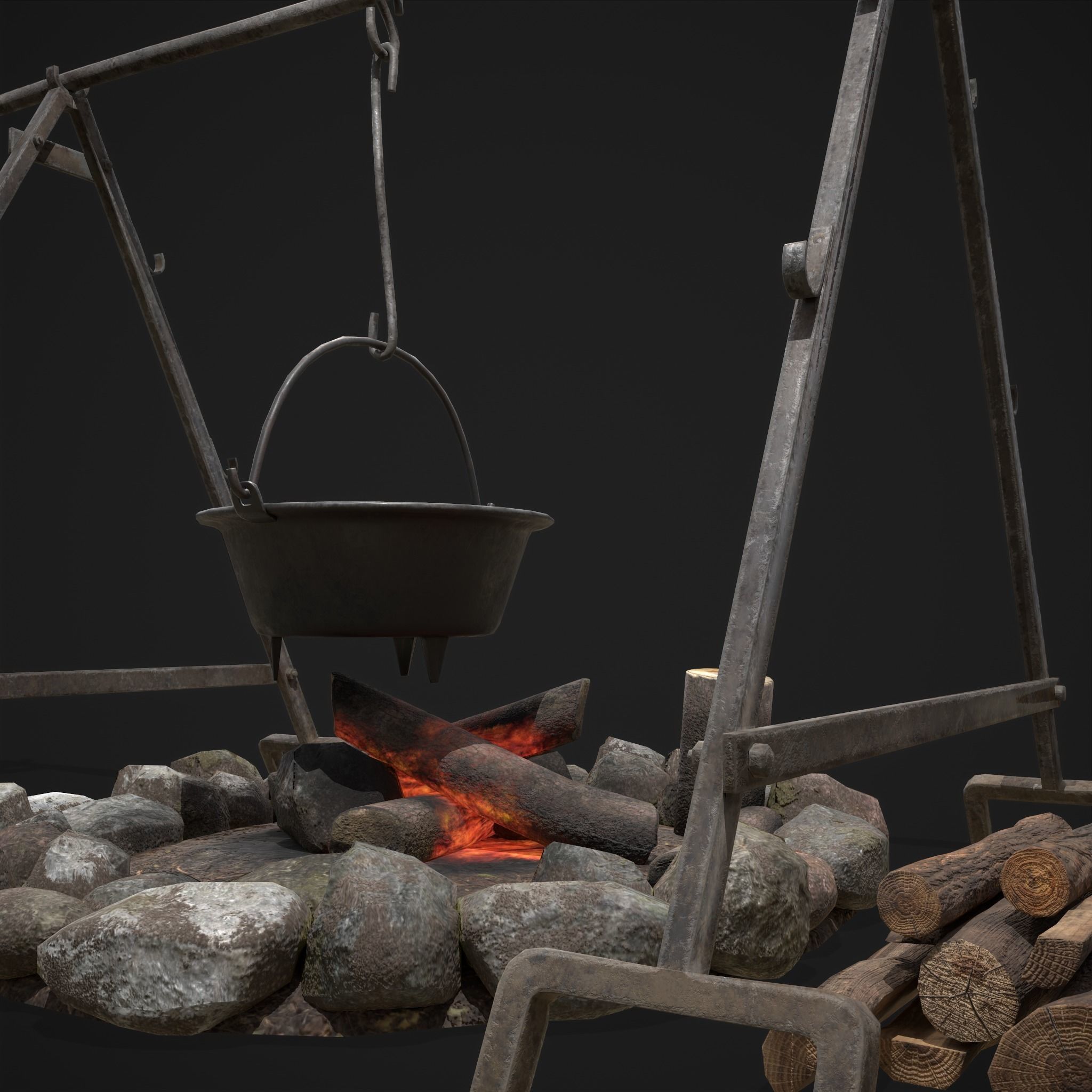 Cooking Camp Fire 3D Model Collection_20