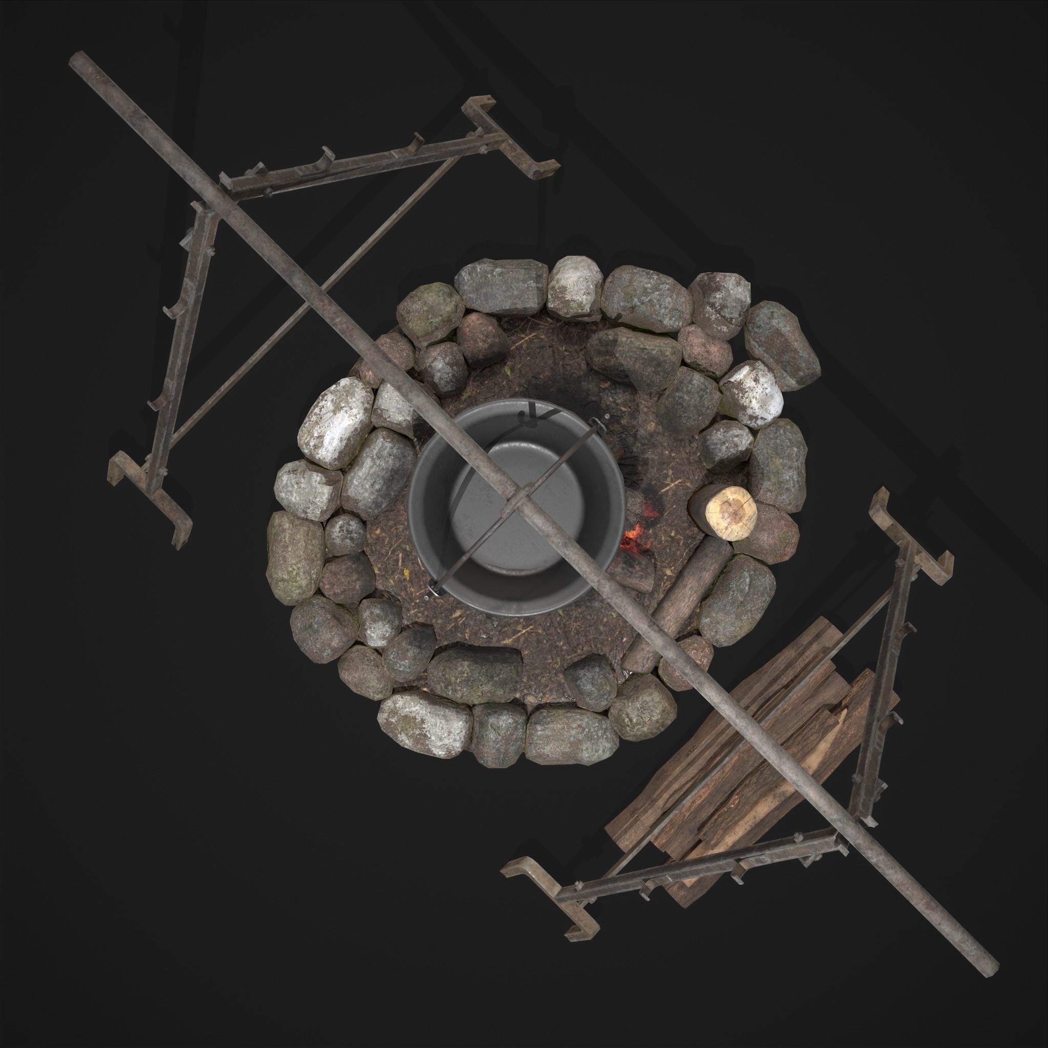 Cooking Camp Fire 3D Model Collection_12
