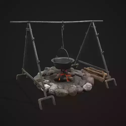 Cooking Camp Fire 3D Model Collection