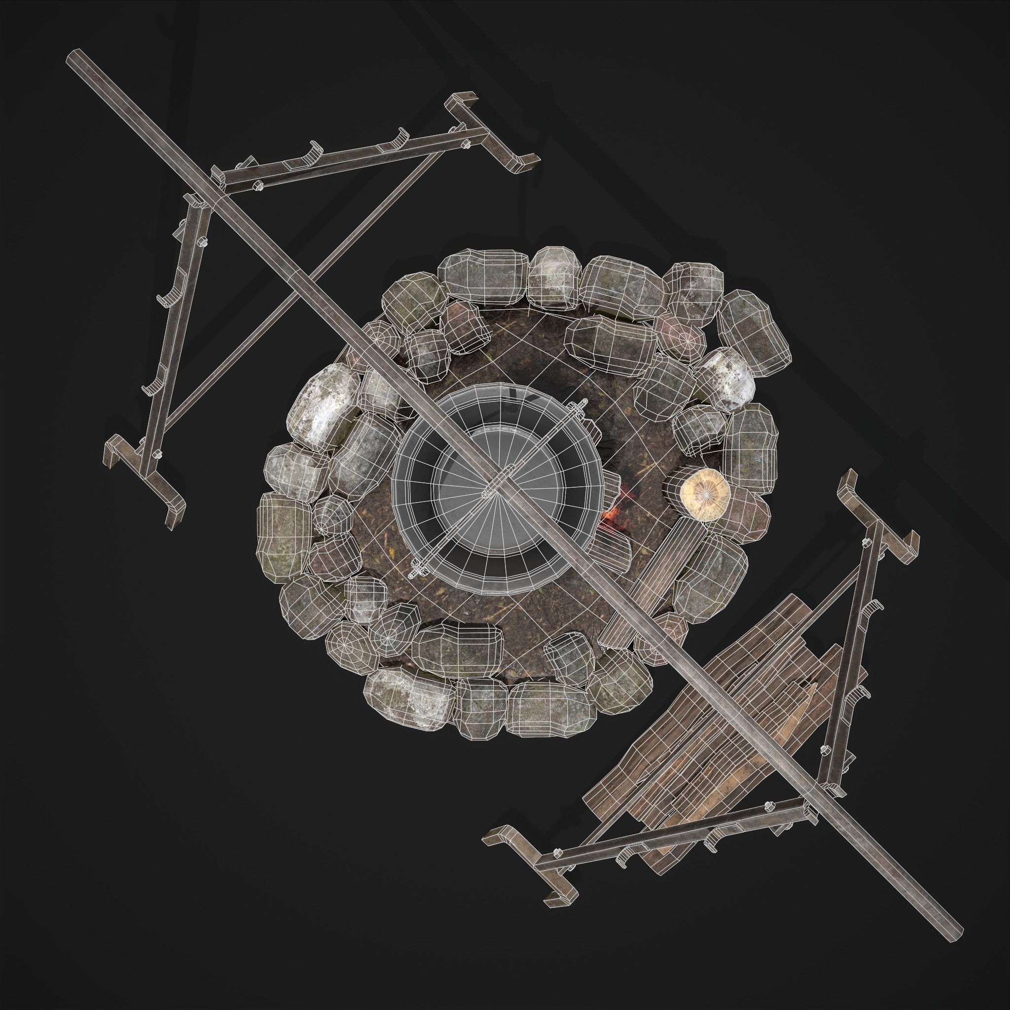 Cooking Camp Fire 3D Model Collection_13