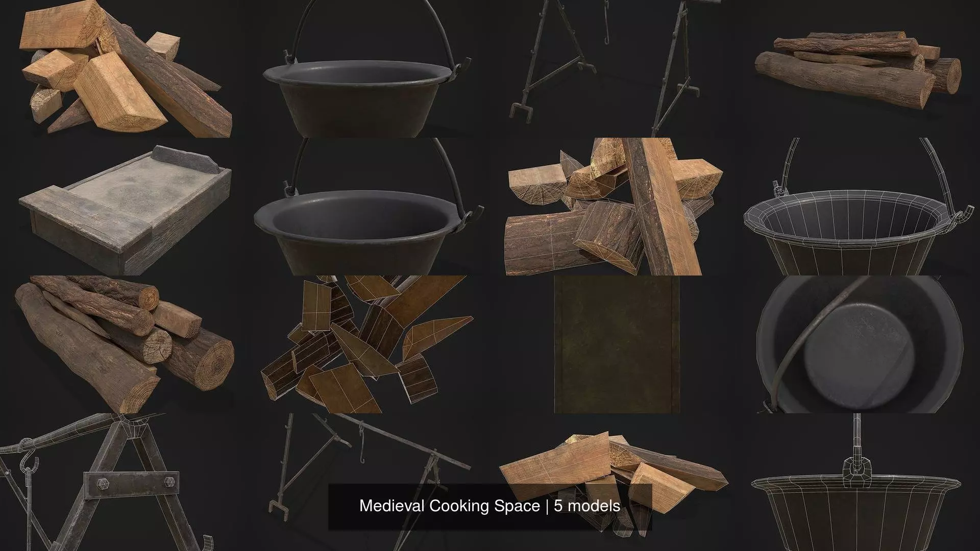Medieval Cooking Space 3D Model Collection_6