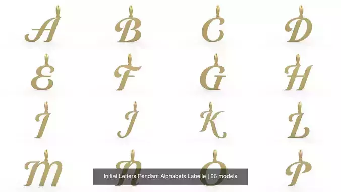 Initial Letters Pendant Alphabets Labelle 3D Model Collection