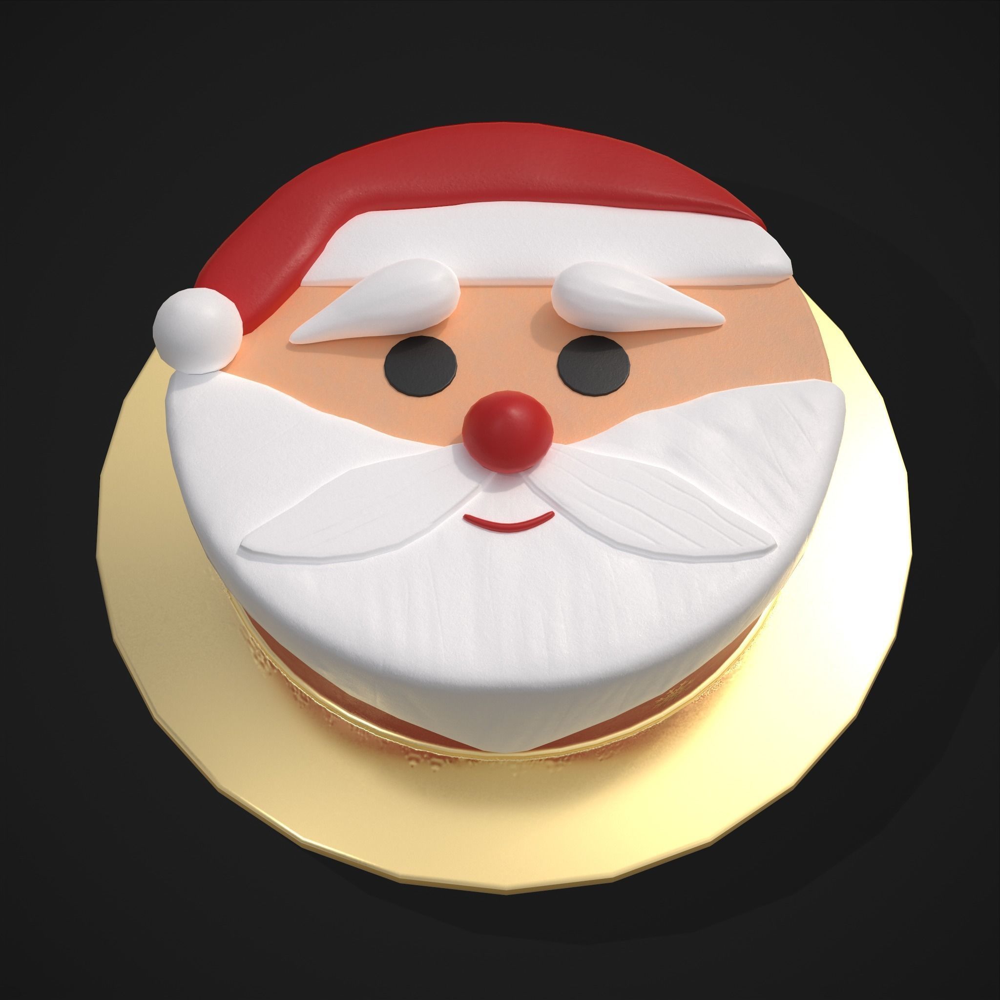 Cute Santa Cake Low-poly 3D model_13