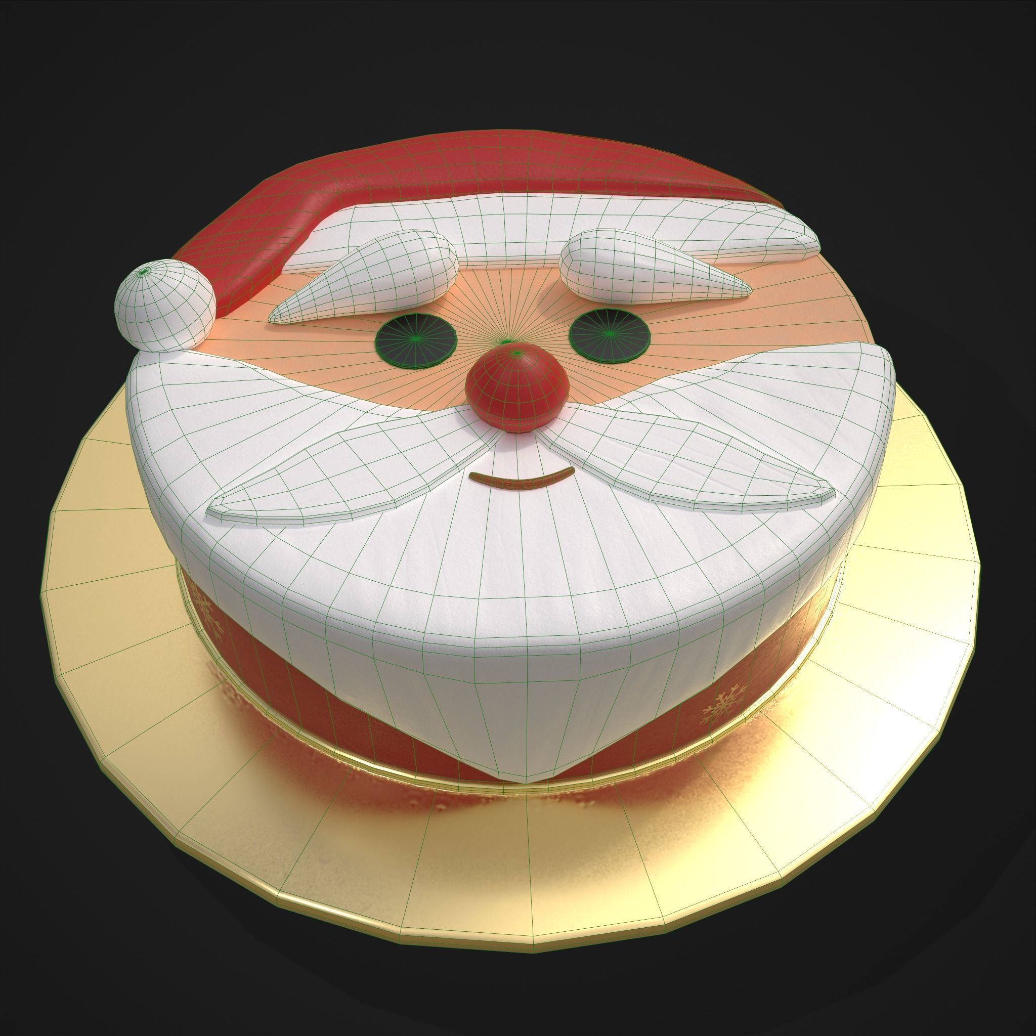 Cute Santa Cake Low-poly 3D model_24