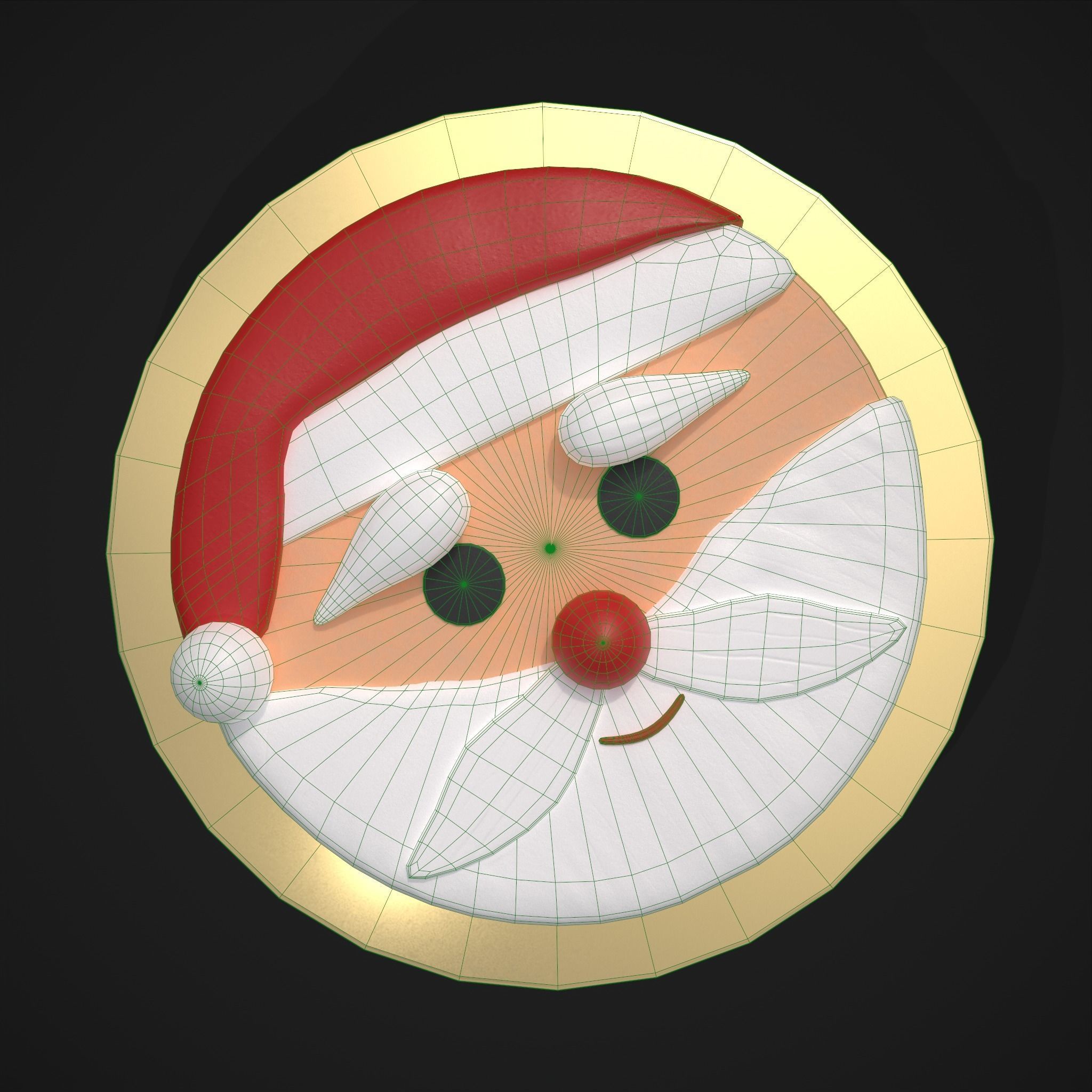 Cute Santa Cake Low-poly 3D model_4