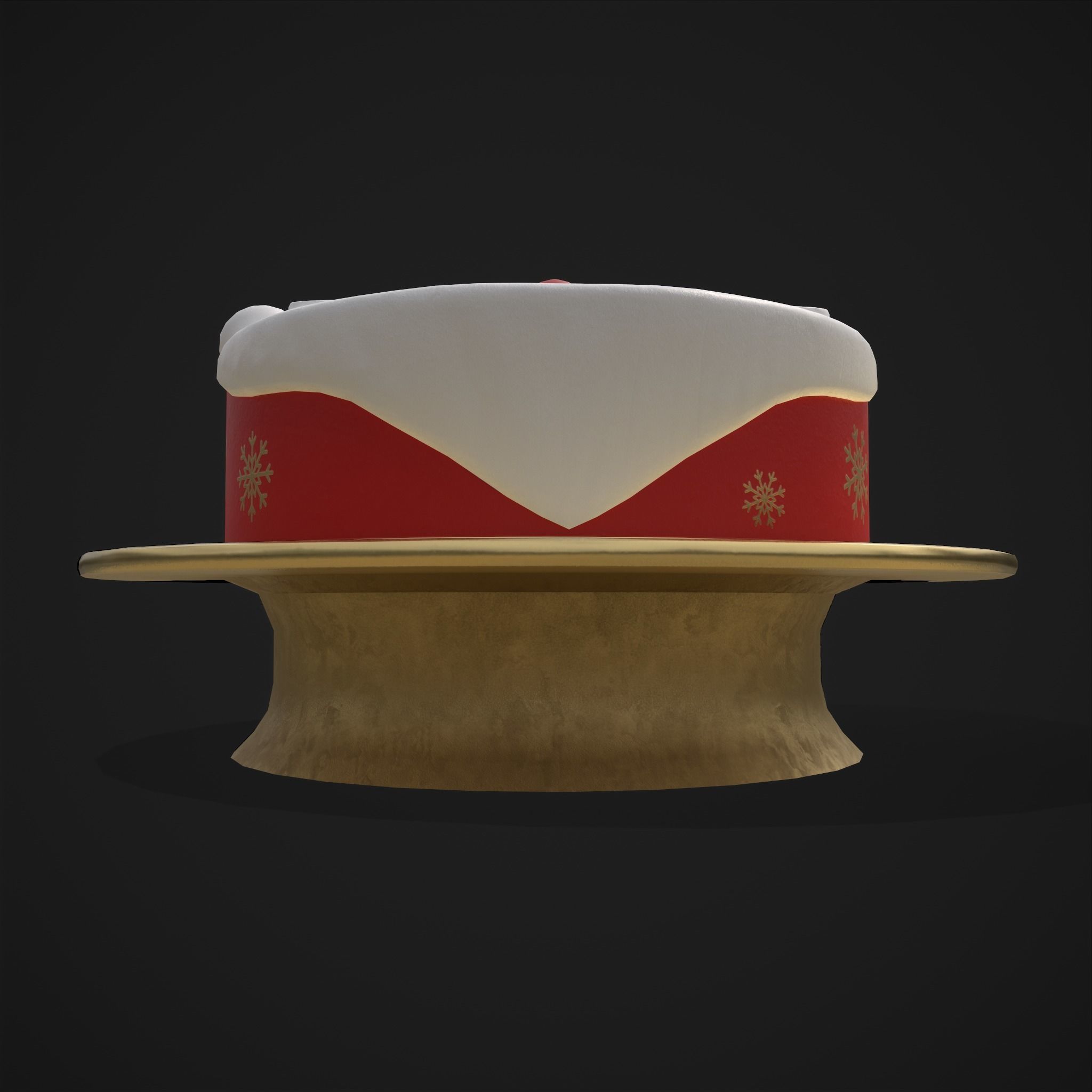 Cute Santa Cake Low-poly 3D model_5
