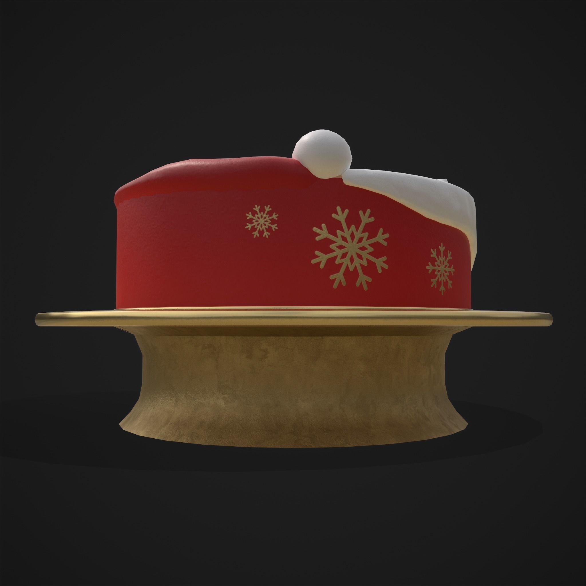Cute Santa Cake Low-poly 3D model_21