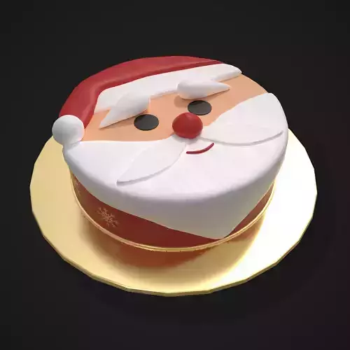 Cute Santa Cake  Low-poly 3D model