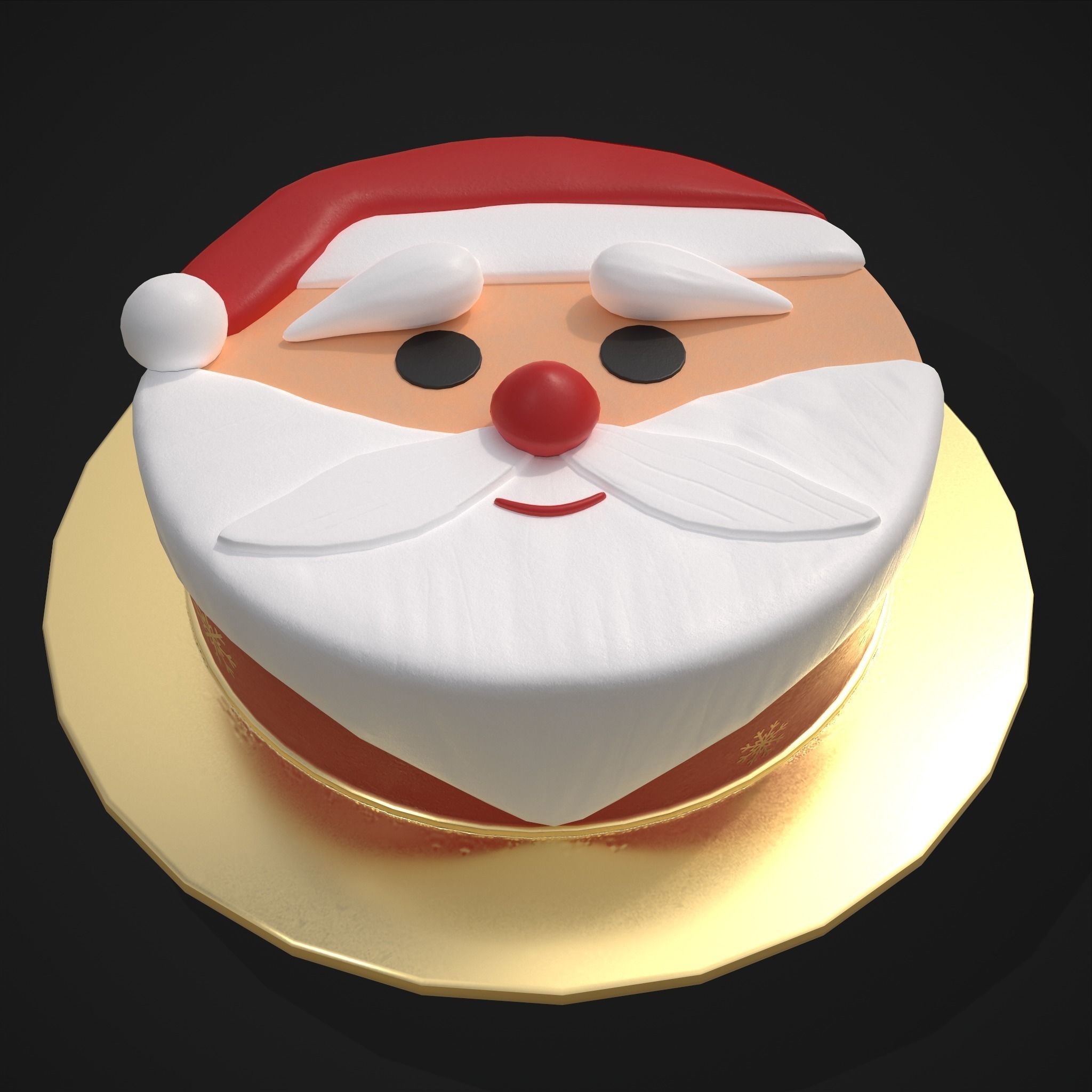 Cute Santa Cake Low-poly 3D model_23