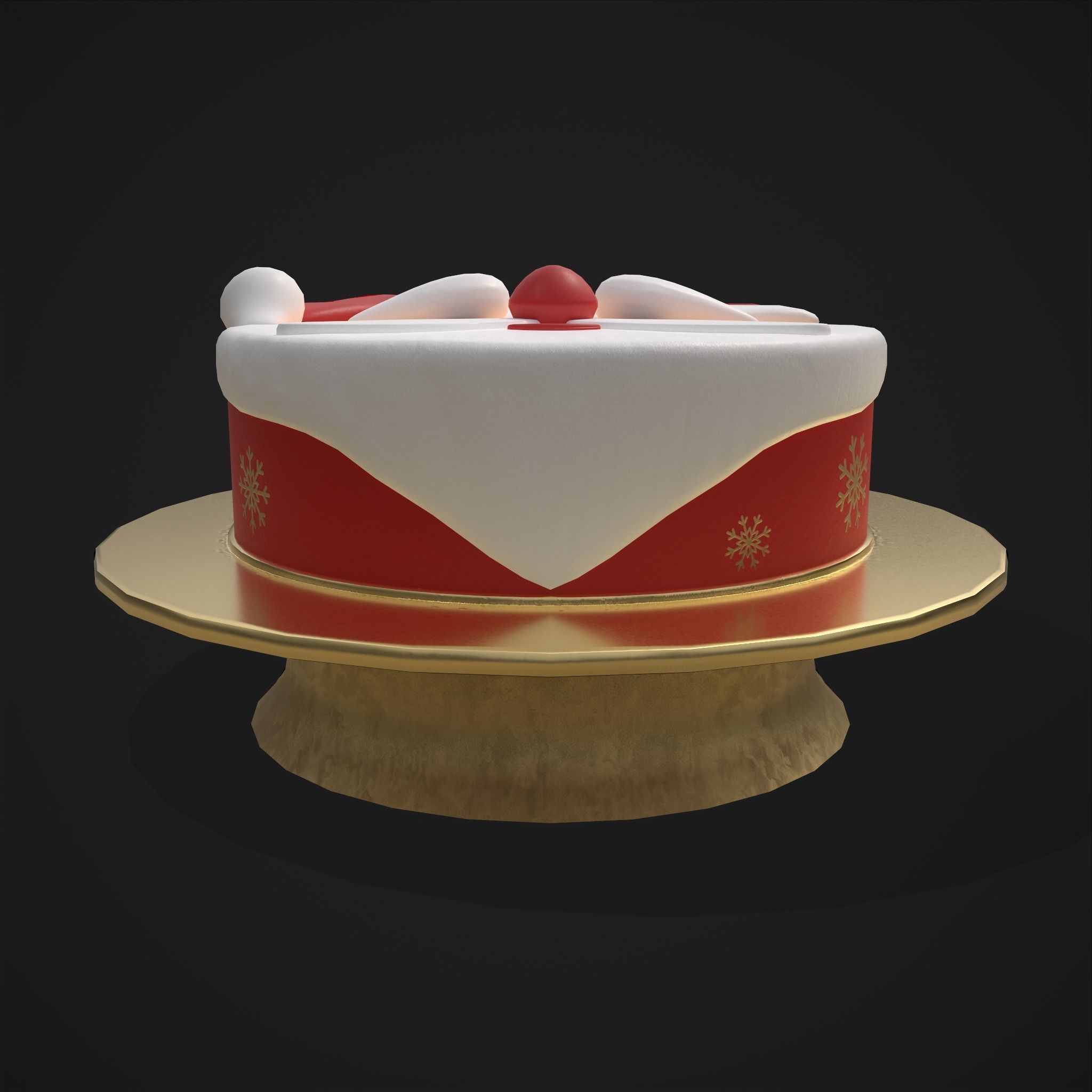 Cute Santa Cake Low-poly 3D model_11