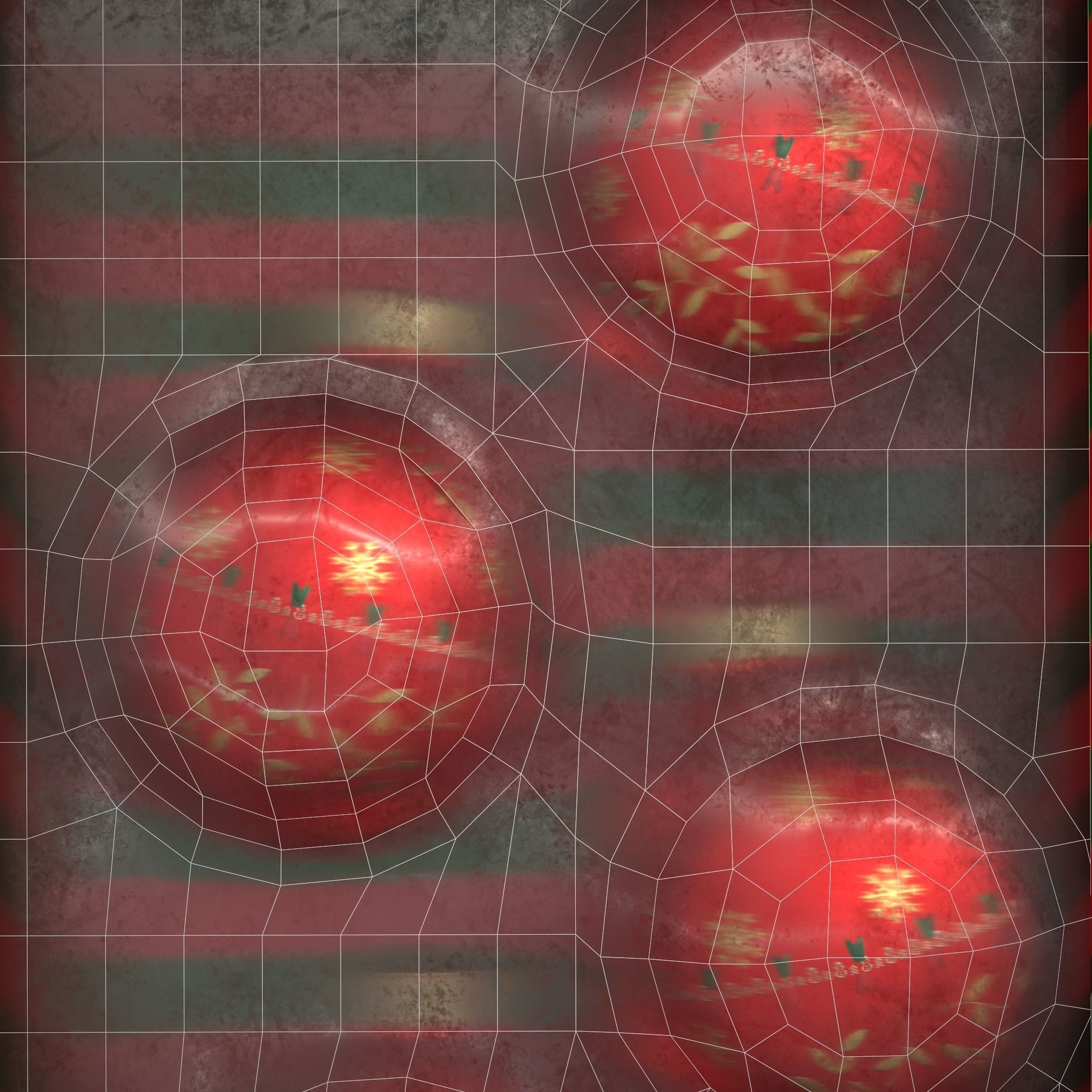 Christmas Decorative Balls and Package Low-poly 3D model_20