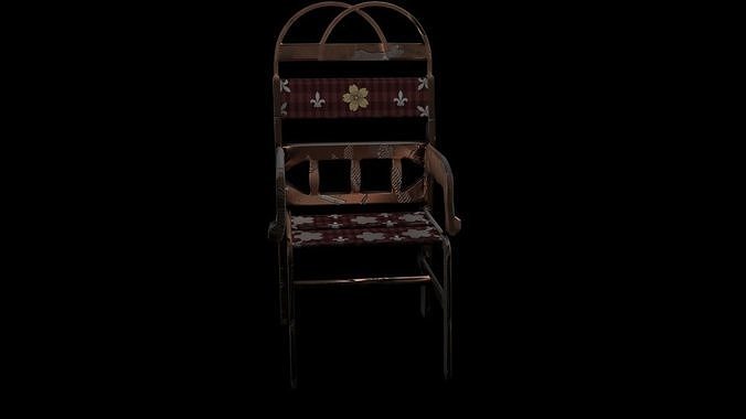 dirty chair Low-poly 3D model