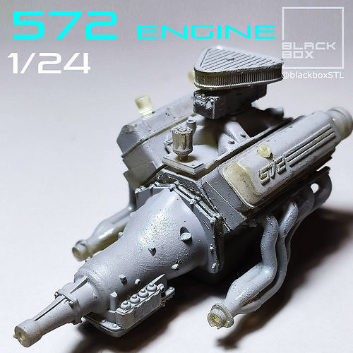 572 ENGINE 1-24th for modelkits and diecast 3D print model 3