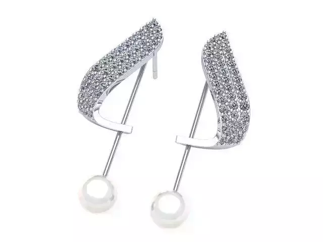 Diamond and Pearl Earrings