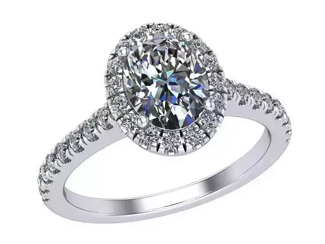 Oval Cut Halo Engagement Ring 