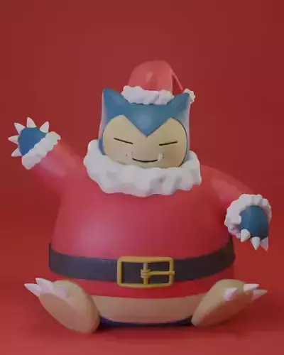 Pokemon - Christmas Snorlax Free 3D print model