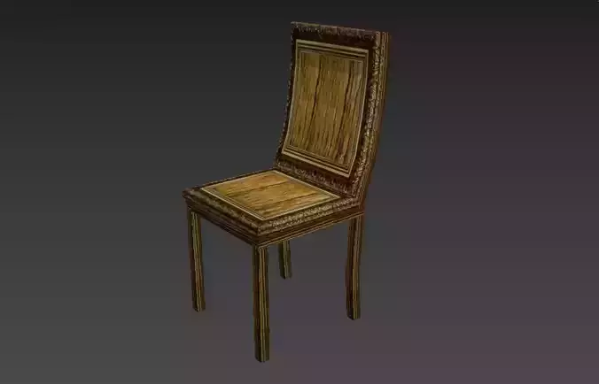 Old Fancy Chair - Game Ready Free low-poly 3D model