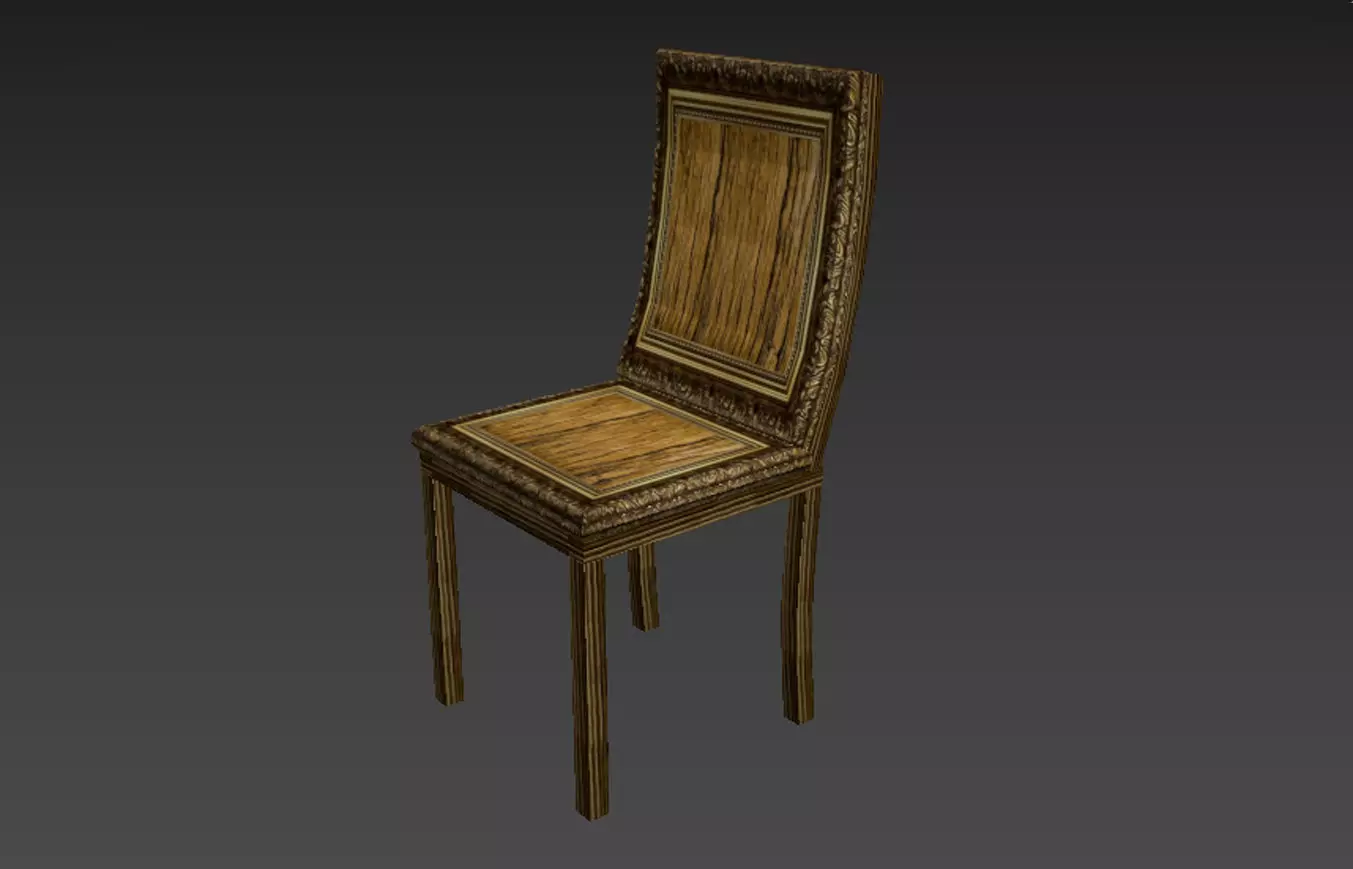 Old Fancy Chair - Game Ready Free low-poly 3D model