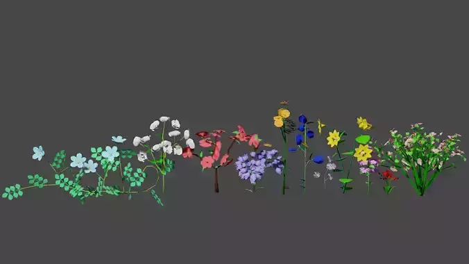 Flowers low poly flower