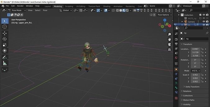 Human character being animated 3D model rigged | CGTrader