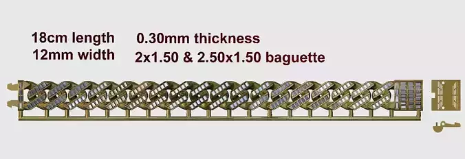 One piece fusion hollow baguette chain is cast directly  3D print model