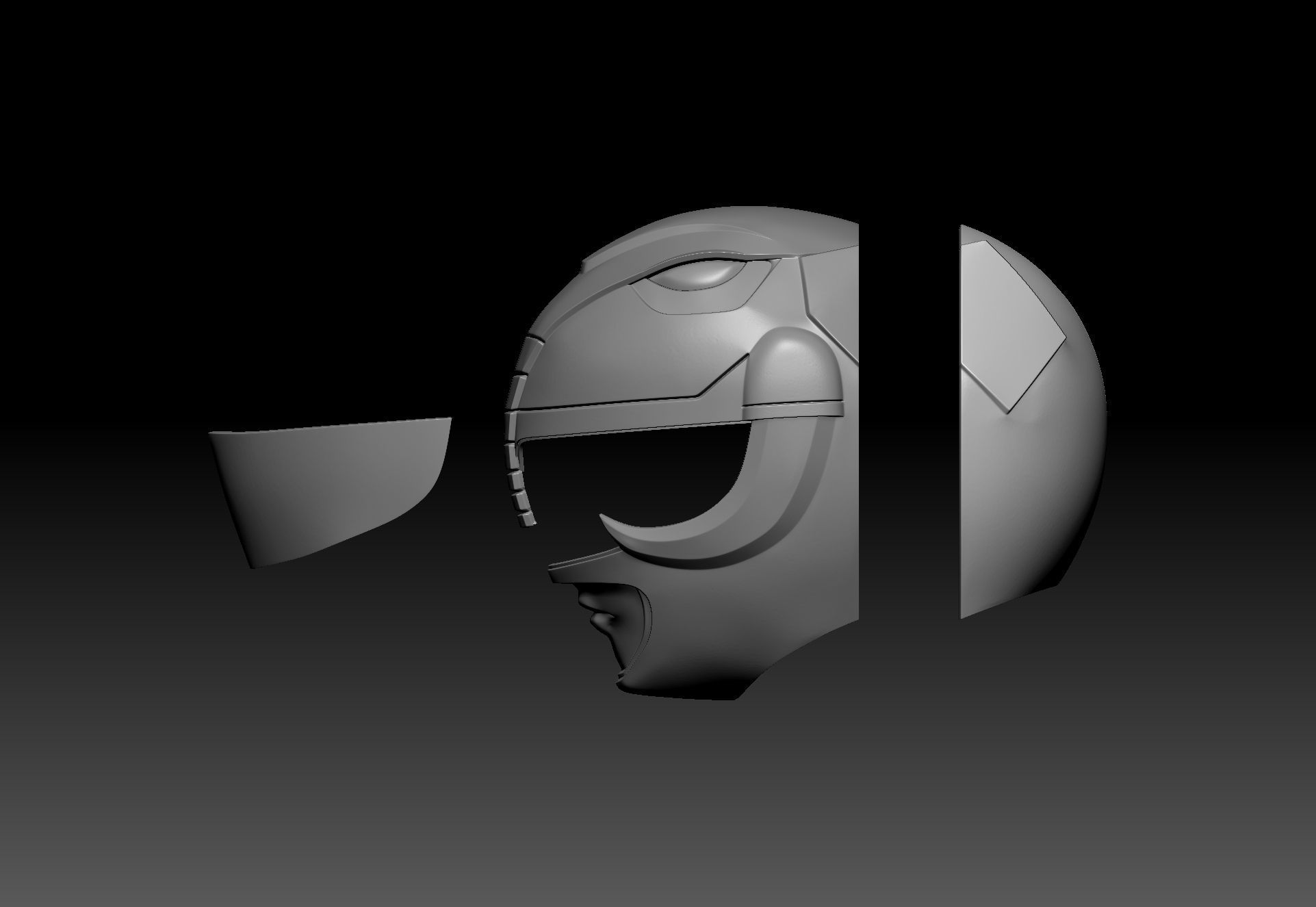 Combo of 5 Power Ranger Mighty Morphin Helmet and coin 3D print model_8