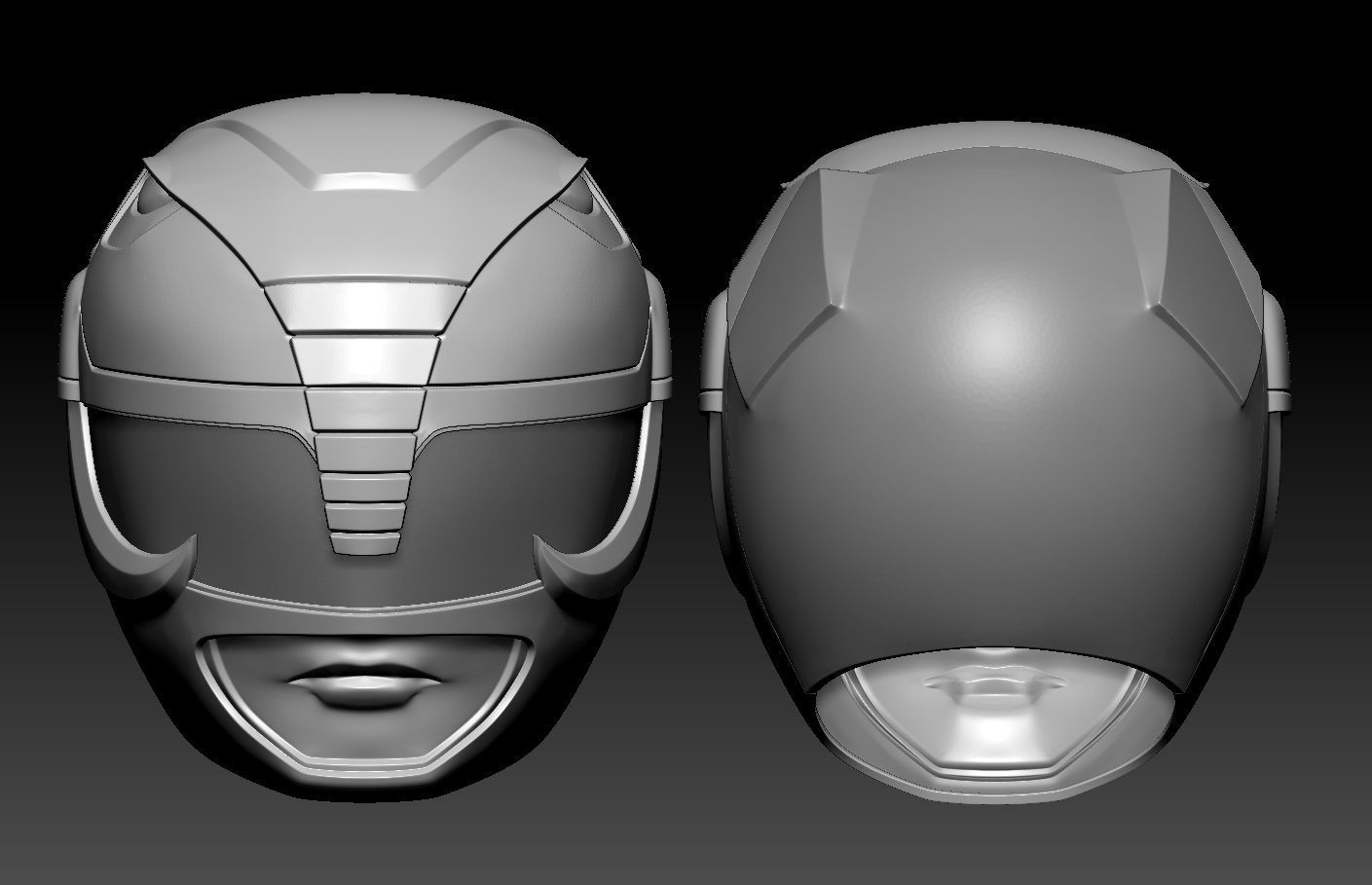 Combo of 5 Power Ranger Mighty Morphin Helmet and coin 3D print model_2