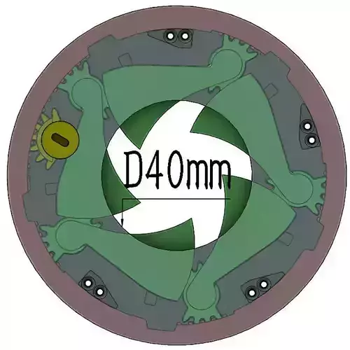3DP5BLROD40A Mechanical shutter aperture Iris diy hobby 3D print model