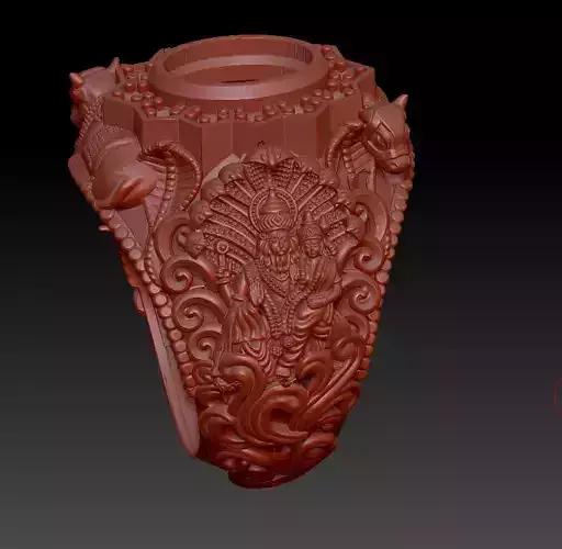 Mens Jewellery Fashion gold Designer Lord Narasimha Ring 3D print model