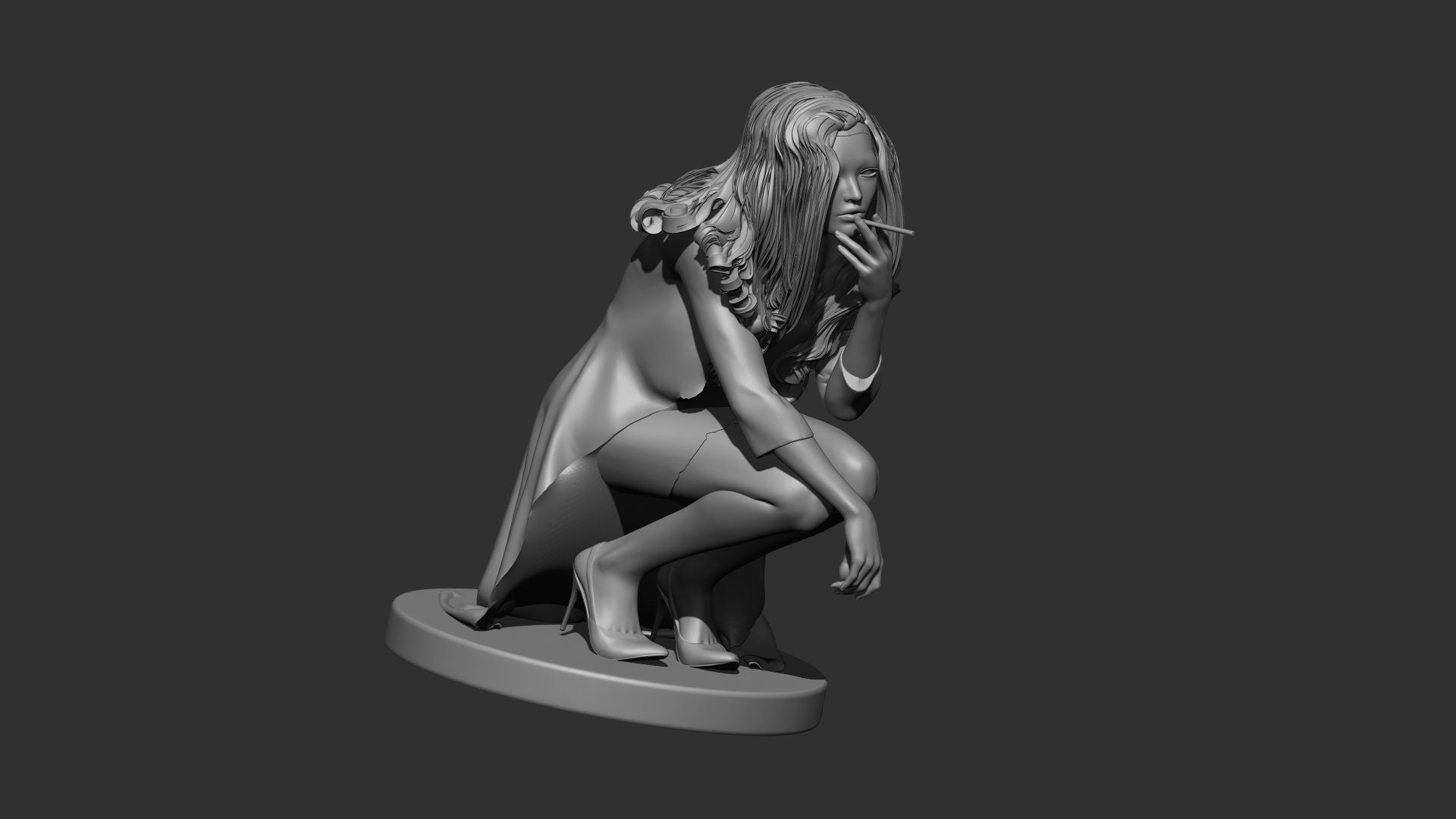 Female 3d print woman kneeling 3D model_1