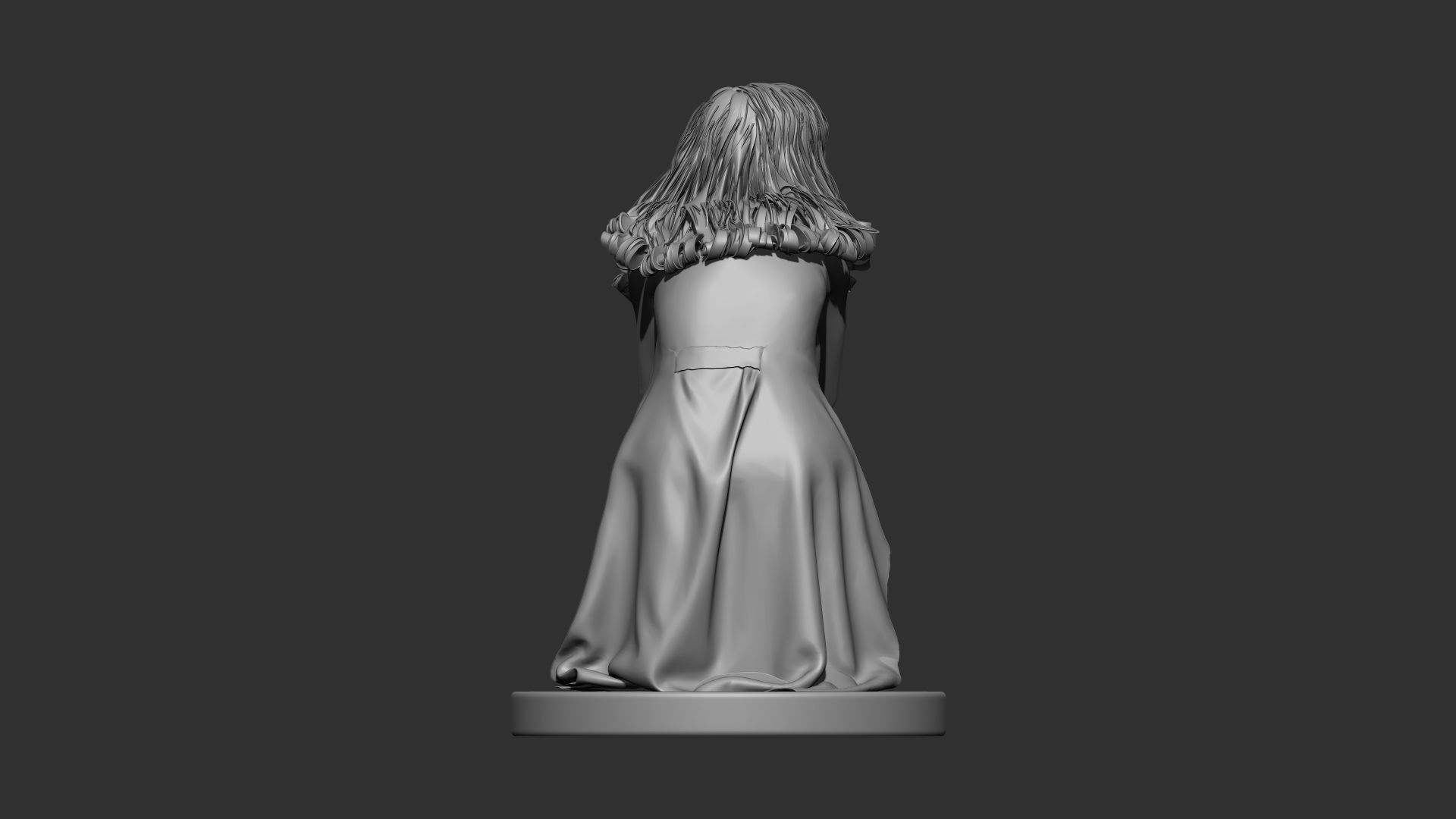 Female 3d print woman kneeling 3D model_4