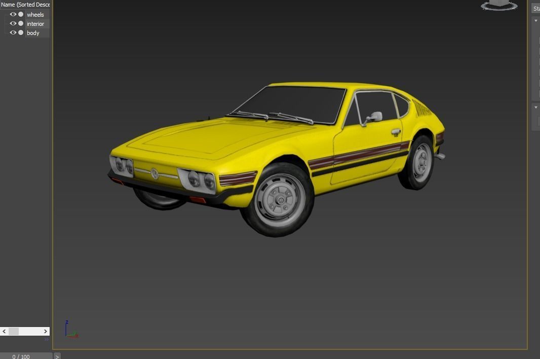 Volkswagen SP2 1973 Low-poly 3D model_12