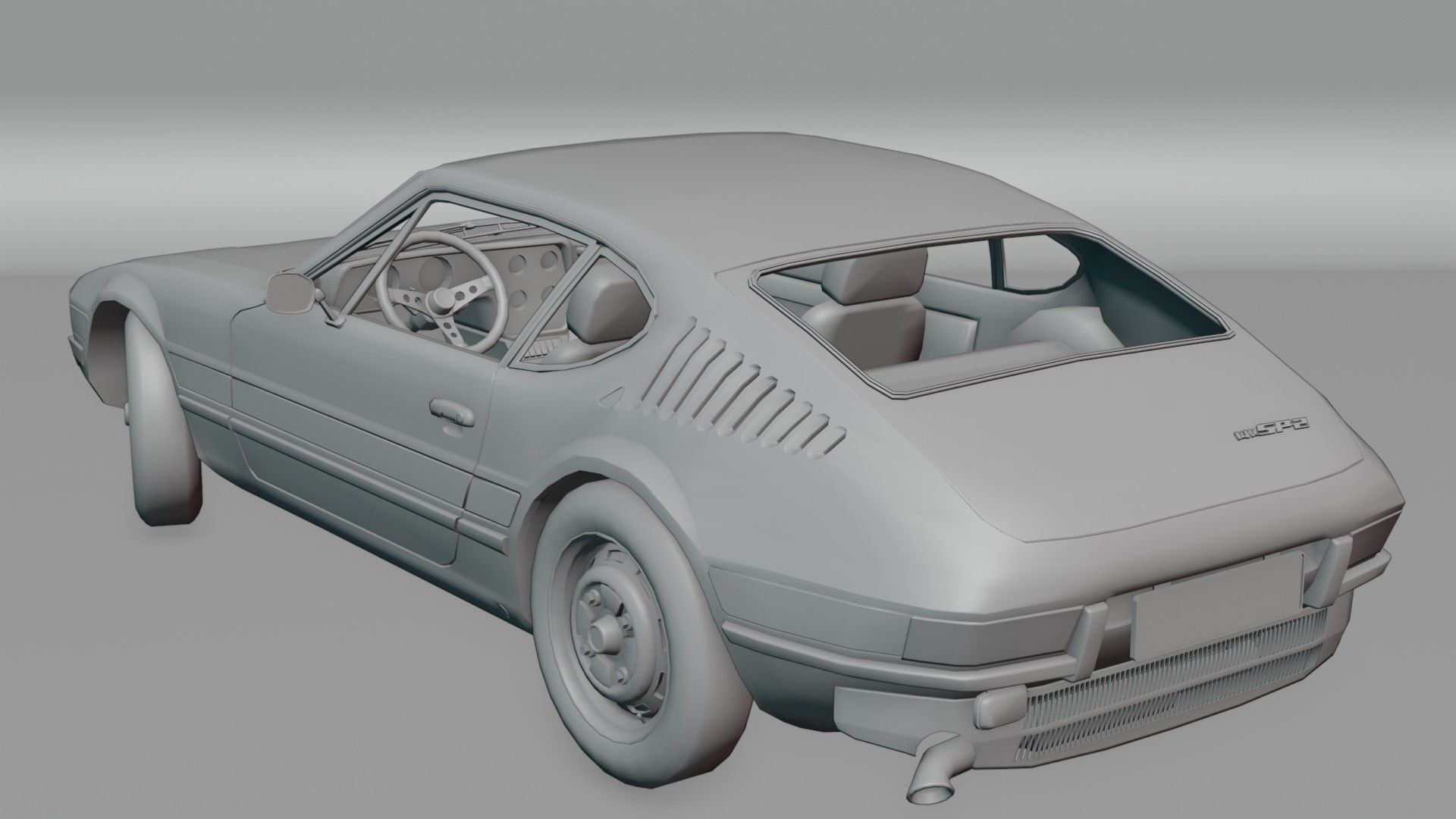 Volkswagen SP2 1973 Low-poly 3D model_10