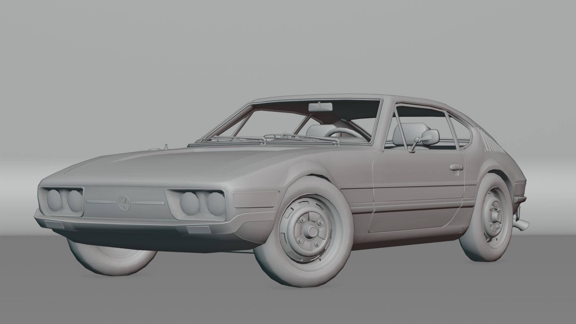 Volkswagen SP2 1973 Low-poly 3D model_5