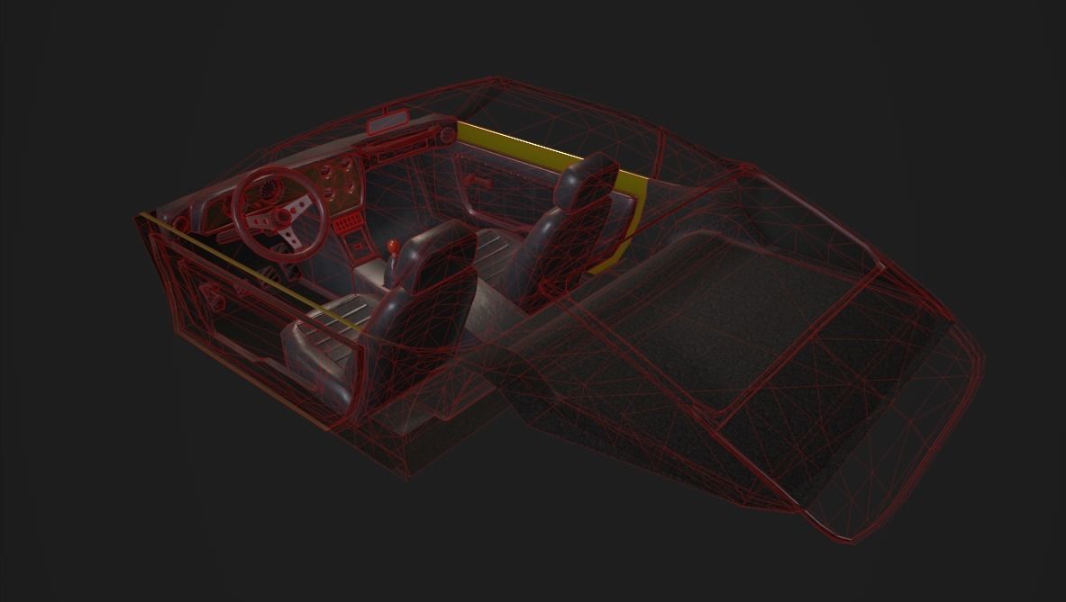 Volkswagen SP2 1973 Low-poly 3D model_13