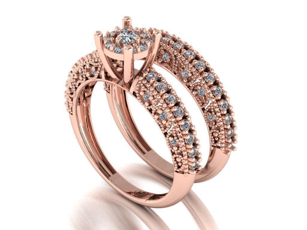 solitaire set ring 3D print model_5