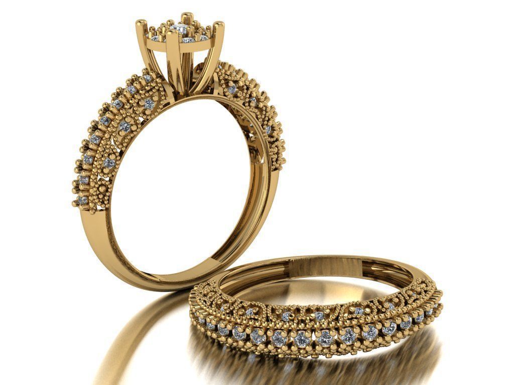 solitaire set ring 3D print model_1