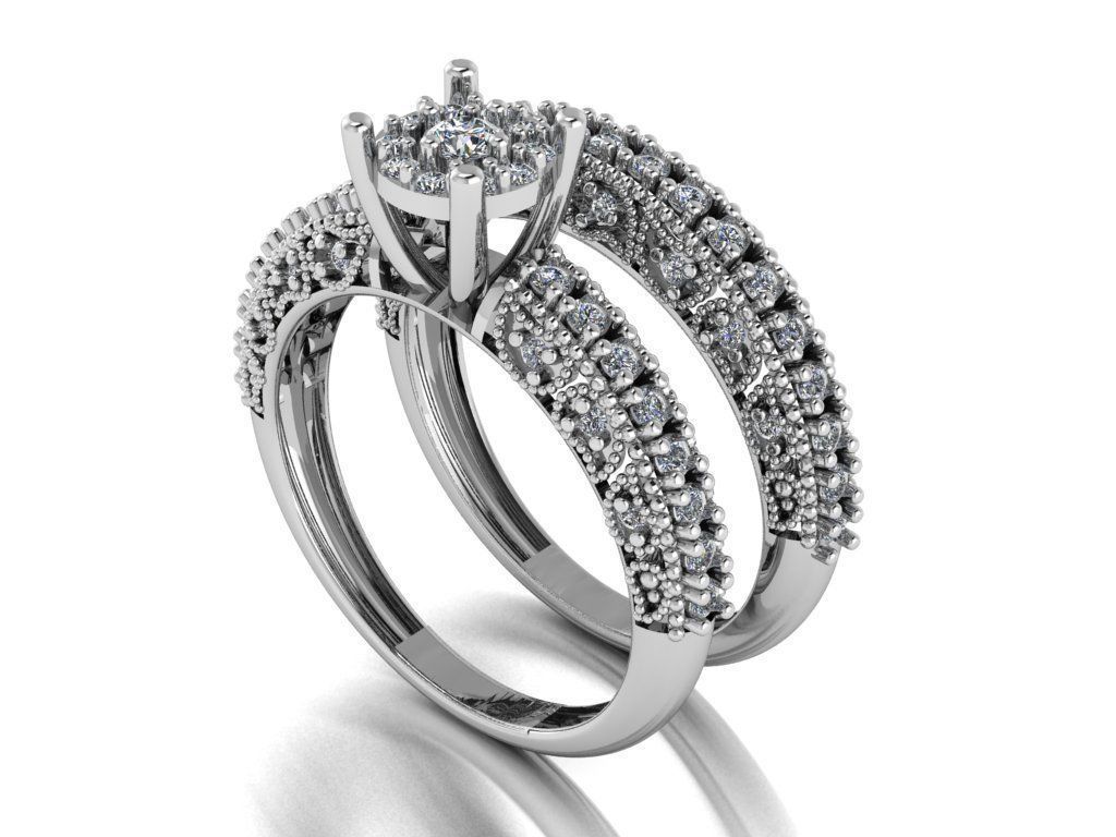 solitaire set ring 3D print model_11