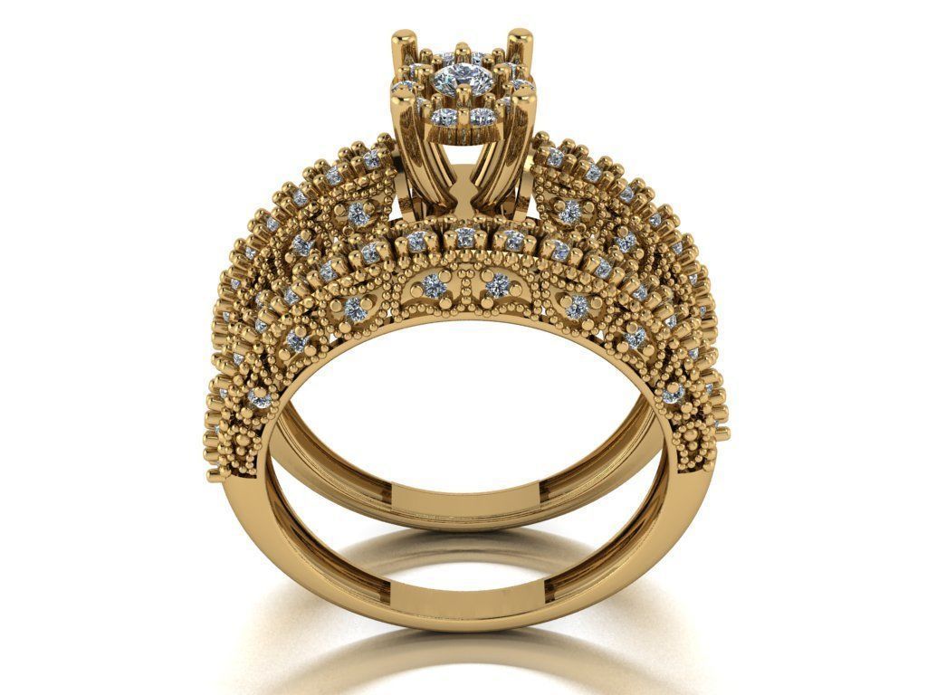 solitaire set ring 3D print model_10